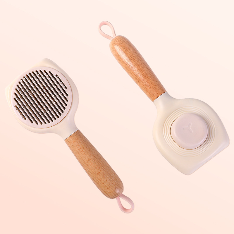 Original gato peine flotante depilación mango de madera removedor de pelo de mascotas perro limpiador de pelo perro aguja peine limpieza peine al por mayor