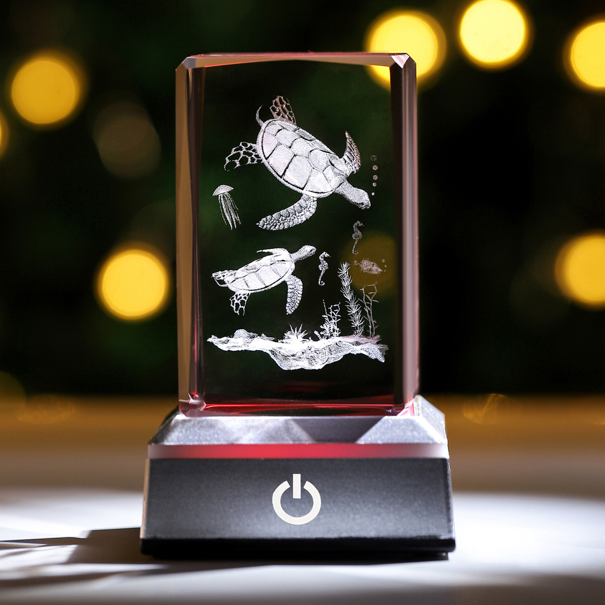 Transfronterizo al por mayor 3D animal Jesús Rosa cuboide adornos de cristal táctil sensible color cumpleaños regalo del Día de San Valentín