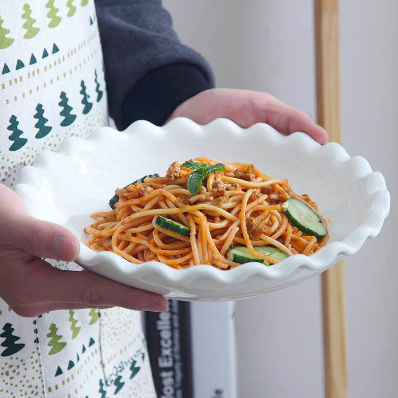 盘子碗批发创意个性陶瓷汤碗大号家用大碗面碗异形菜盘饭店餐具|ru