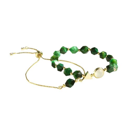 Korean style cool wind bracelet women's faceted tiger eye stone string transfer geometric simple personality women's natural crystal 