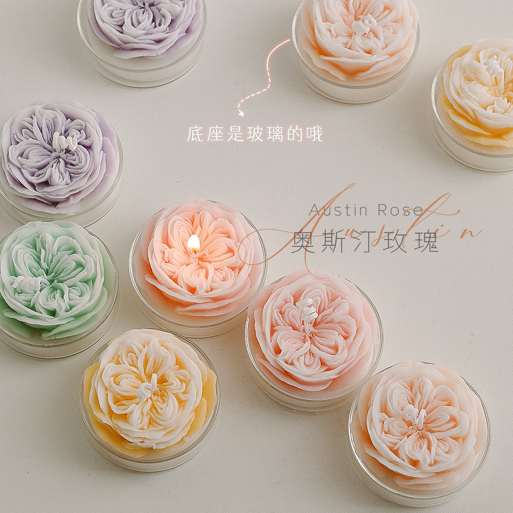 批發奧斯汀玫瑰花香薰蠟燭伴手禮母親節造型蠟candle結婚香氛蠟燭