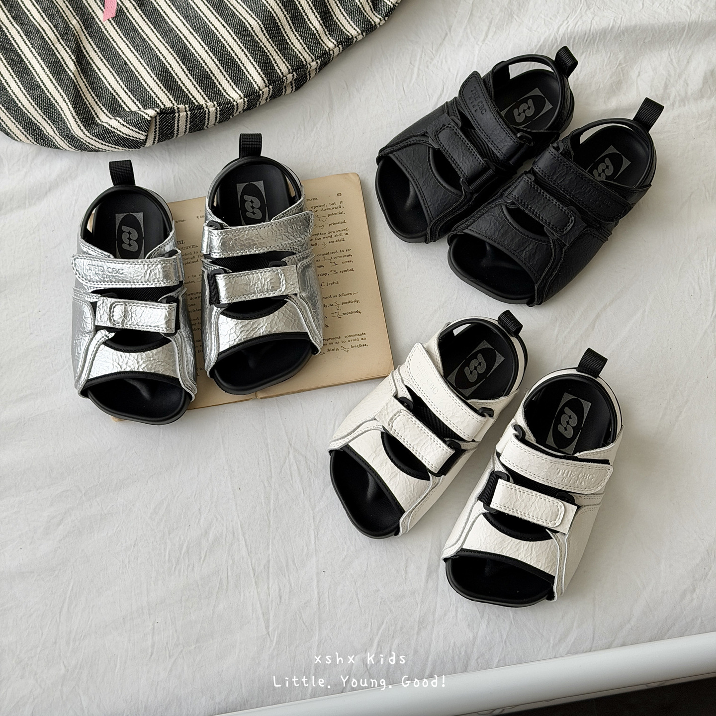 Xshx Samurai Sandals｜Japanese-Style Trendy Kids' Summer Sports Ergonomic Soft-Soled Non-Slip Rubber Wide-Toe Shoes for Boys and Girls