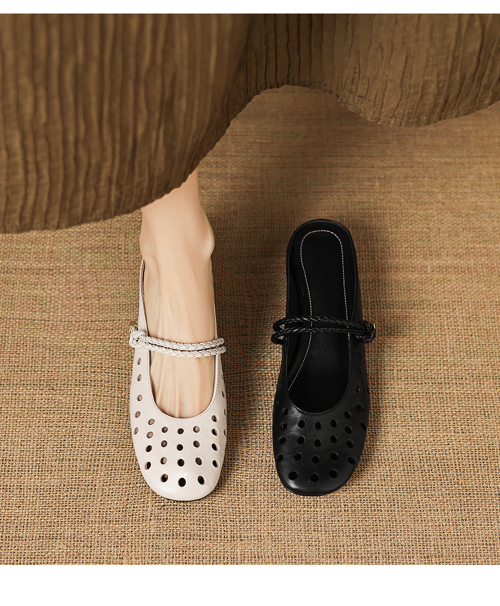 Sandal cao gót nữ quai ngang hở mũi, gót 3 cm, kiểu dáng thanh lịch — đen chi tiết 2