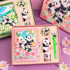 Floral Panda Stationery Gift Set Color Page Illustration Notebook Pen Teacher and Classmate Gift Chengdu Travel Souvenir