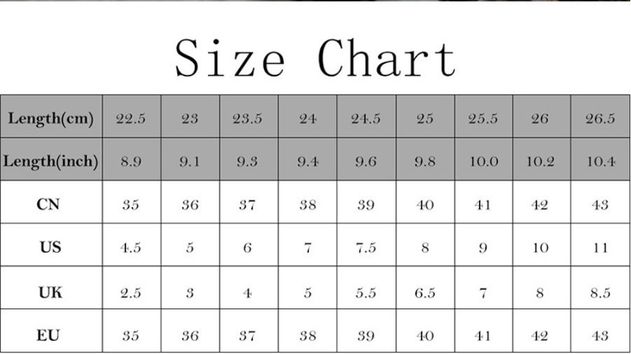 size chart