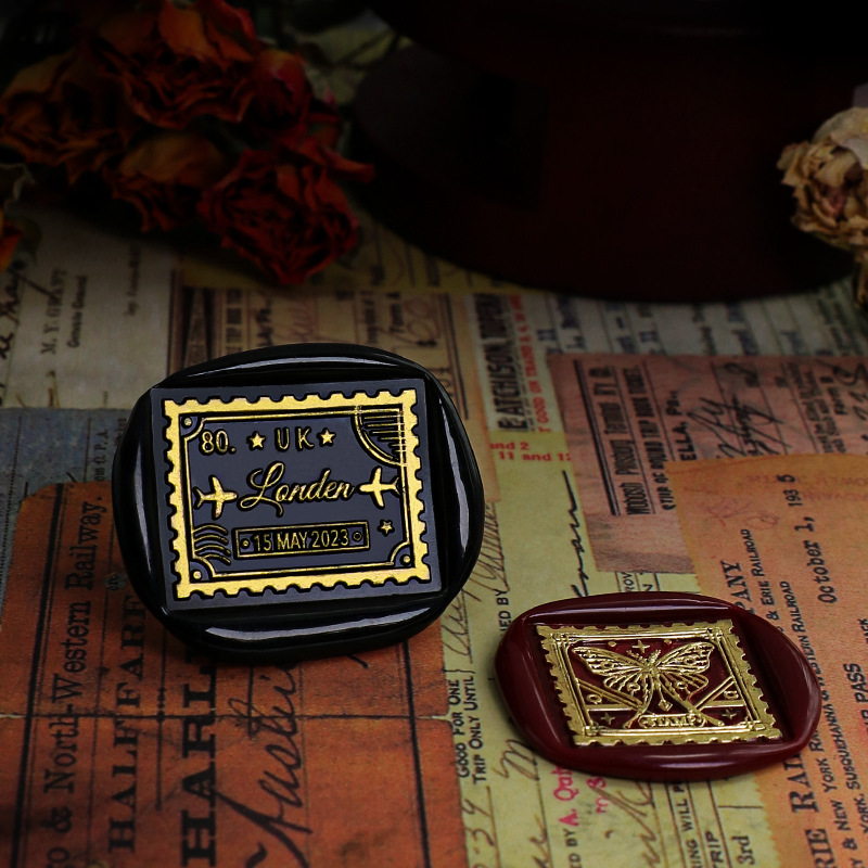 New fire sealing stamp copper head postage stamp series representative architecture plant butterfly retro planner fire sealing stamp head
