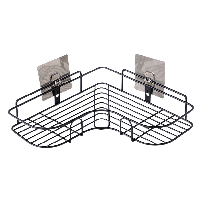 Estante de almacenamiento de esquina sin perforaciones baño trípode lavado rack baño almacenamiento rack inodoro baño estante de la pared