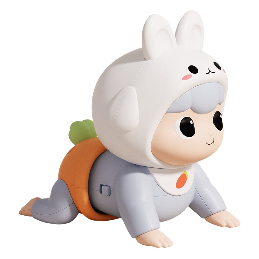 Electric Rabbit Crawling Toy for Infants, Early Education Music Story Baby Crawling Guide, 0-1 Year Old Learning to Crawl Toy