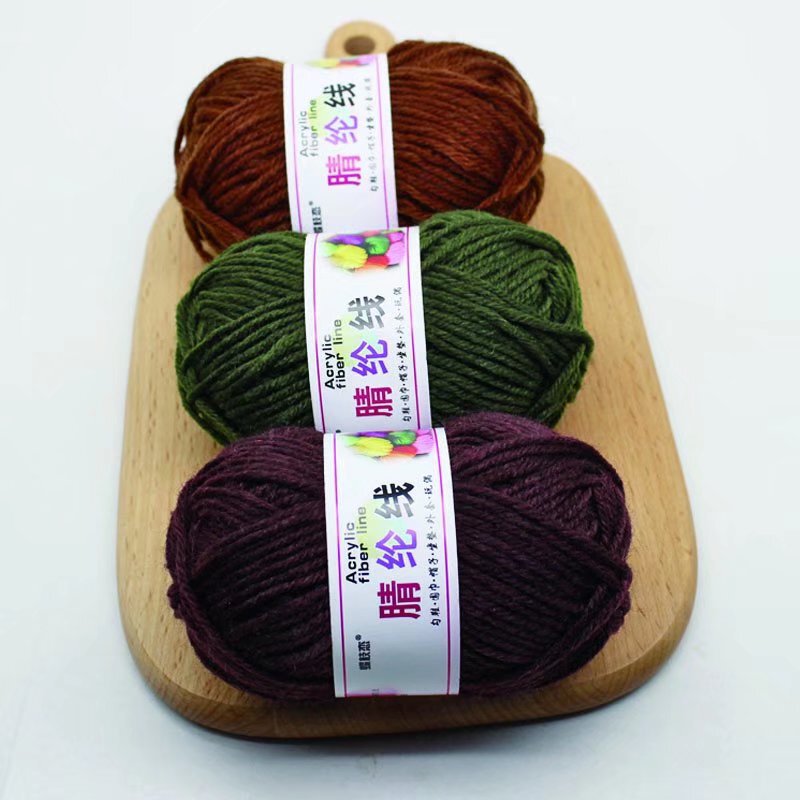 Pure Acrylic 4-Strand Hand-Knitted Yarn 25g DIY Acrylic Yarn for Doll Shoes and Creative Pendants, Does Not Pill or Fade