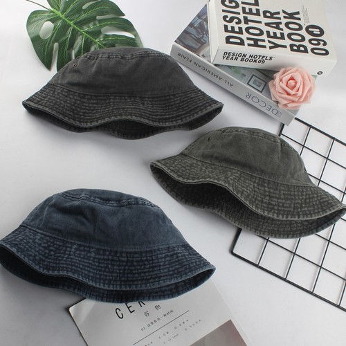 Japanese short brim washed cotton bucket hat for men, trendy, suitable for spring, summer, autumn, winter, couple's casual sunshade fisherman hat for women, foldable