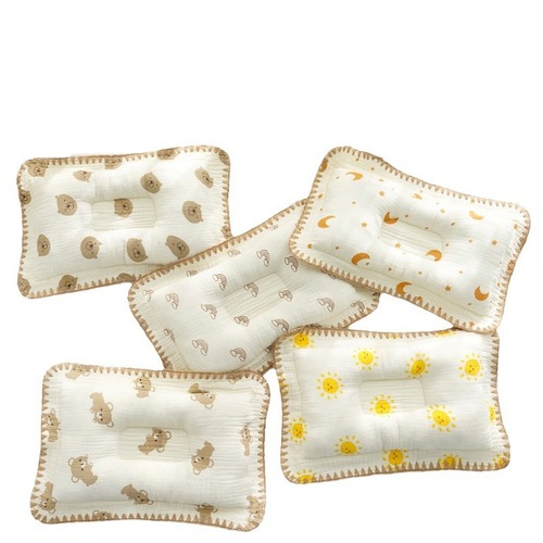 Four Seasons Baby Cartoon Shaping Pillow Newborn Baby Cotton Crepe Pillow Correcting Head Shape and Anti-deviation Baby Pillow