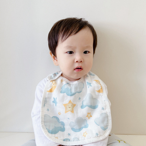Bamboo cotton 6-layer gauze saliva napkin baby baby products infant saliva bag bib bib baby rice bag