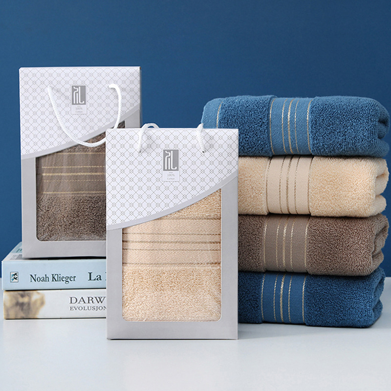 Factory cotton towel wholesale cotton gold thick towel gift set custom wash face absorbent gift towel