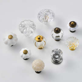 水晶圆球合金拉手轻奢现代简约抽屉橱柜衣柜门单孔亚克力小把手