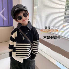 【931】男童毛衣2025新款中大童加厚套头针织衫儿童百搭休闲打底