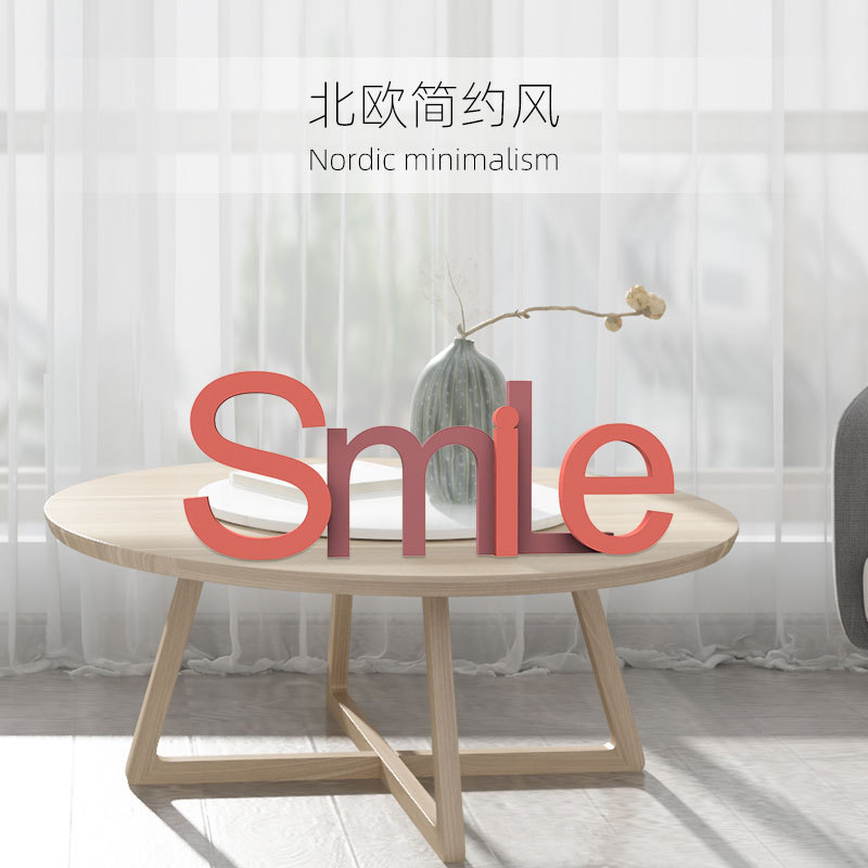 Spot letter set DIY table INS simple modern wedding children's room model room ornaments wooden crafts