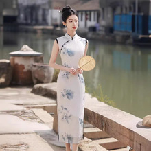 新中式改良少女旗袍2024新款夏季优雅气质日常可穿无袖修身连衣裙