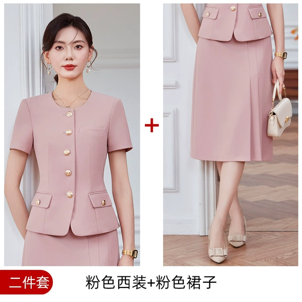 Pink suit + skirt