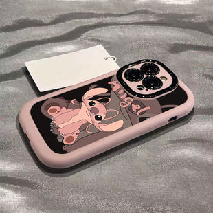 Cartoon Stitch Is Suitable for Apple 17 Pro Max Phone Case, iPhone 15 Full Coverage, 14/13 Couple Silicone Case