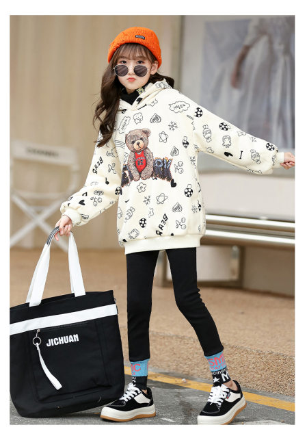 Felpa Con Cappuccio Lunga Per Ragazze 5-14 Anni - Vestito Felpa Moda Casual | Autunno/Inverno - Foto 11