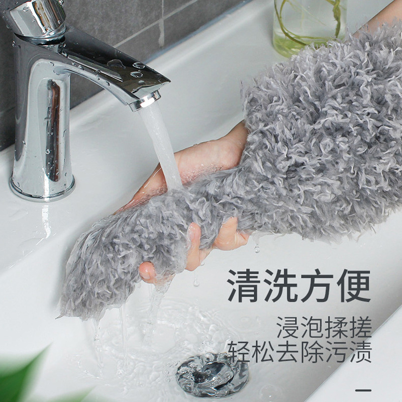 Nueva pluma de pollo plumero retráctil alargado Acero inoxidable Polo lana electrostático plumero hogar polvo cepillo Super mismo