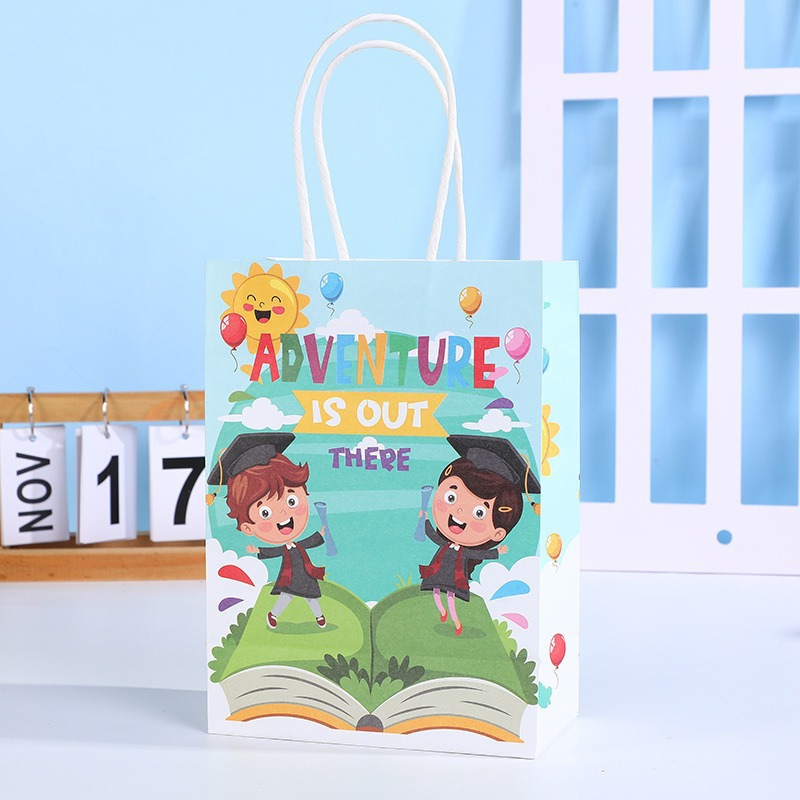 Bolsas de regalo de cumpleaños, bolsas de cartón cartón, bolsas de embalaje para llevar, bolsas de embalaje de regalo de fiesta para niños, bolsas de mano