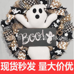 越境新品ハロウィーン鬼花輪可愛いブーイング幽霊花輪祭りのドアと窓のシーン装飾道具