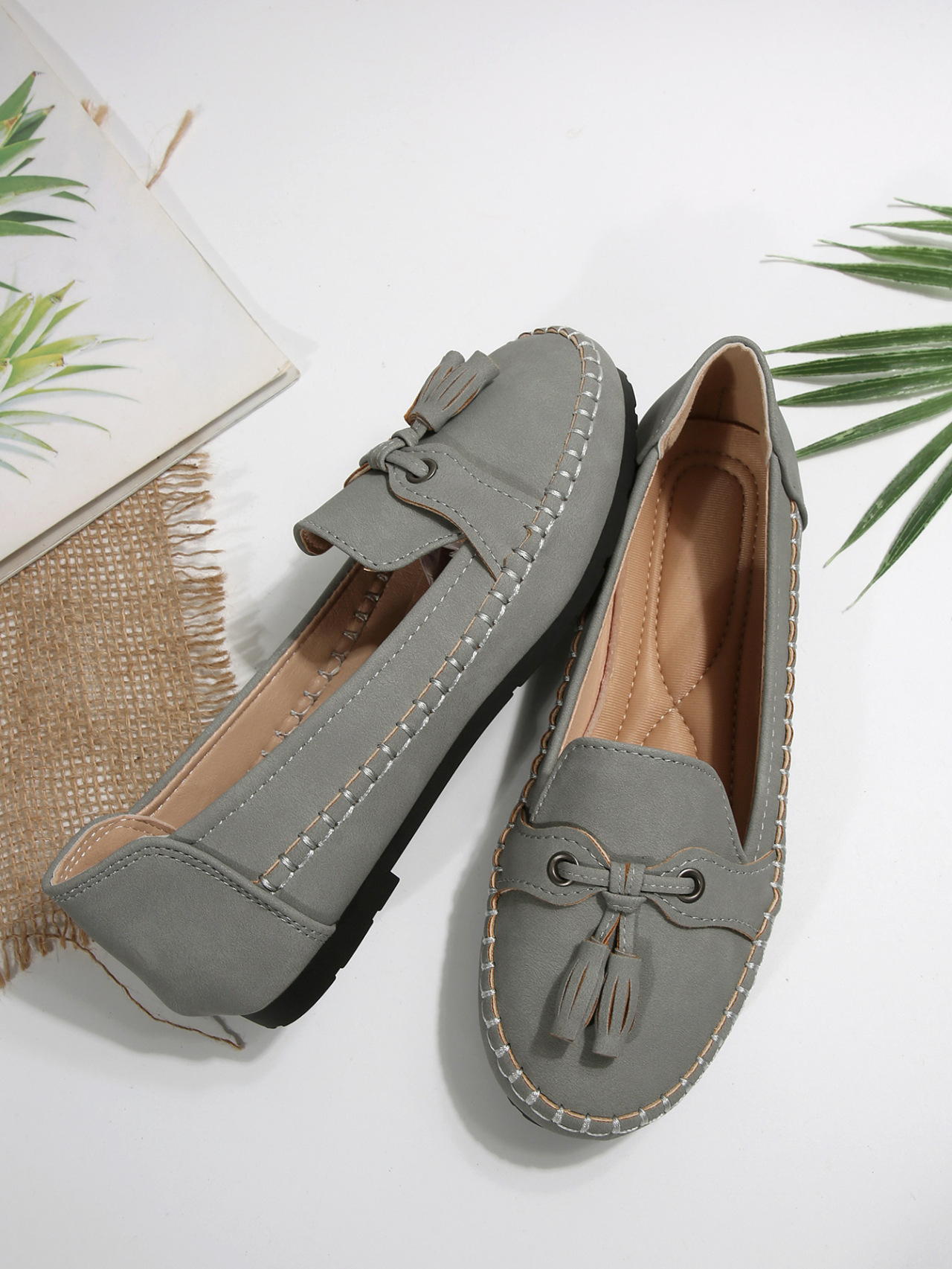 Women's Classic Tassel Loafers Slip-On Shoes - Spring Summer Casual Comfortable Flat Shoes For Women_vogvips.com