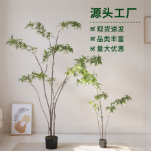 高端仿真绿植水石榕酒店橱窗轻奢仿真植物北欧客厅家居装饰树假树