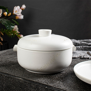 Japanese-style Steamer Soup Casserole Stew Pot Household Stone Pot Casserole Open Fire High Temperature Resistant Ceramic Small Steamer for Stove