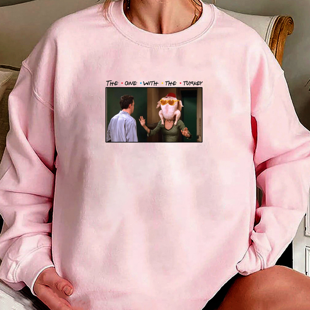 Friends Thanksgiving Sweatshirt Funny Turkey Graphic Hoodie