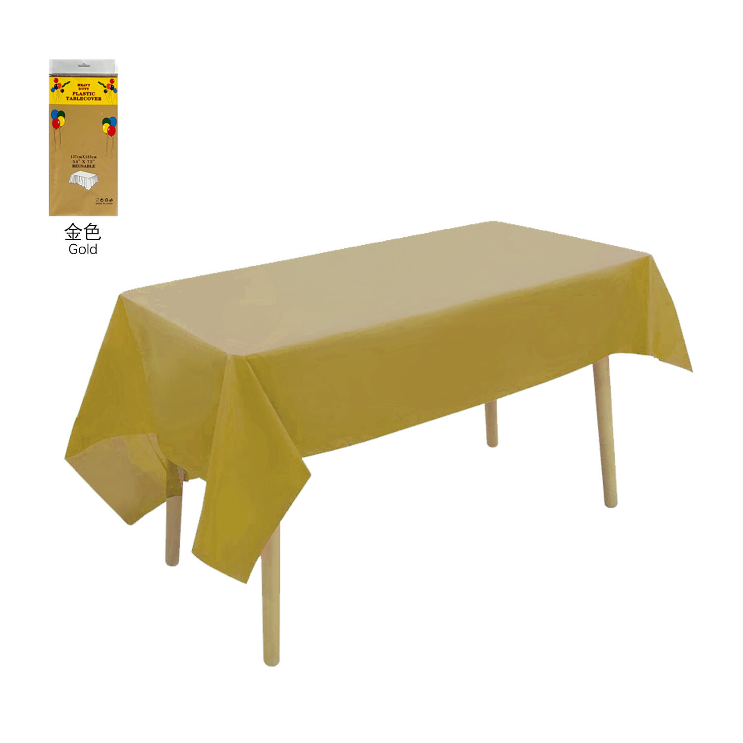 Mantel Desechable Rectangular 137 x 183 cm de Plástico PE para Fiestas