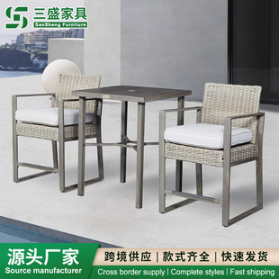 Manufacturer Customized Outdoor Tables and Chairs with Umbrella Combination Courtyard Open-Air Garden Tables and Chairs Courtyard Leisure Chairs Balcony Small Tables and Chairs