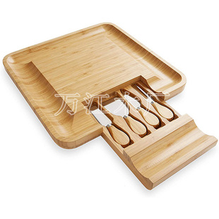 Bamboo cheese box set cheese knife box four-piece tool box bamboo cheese knife wooden box