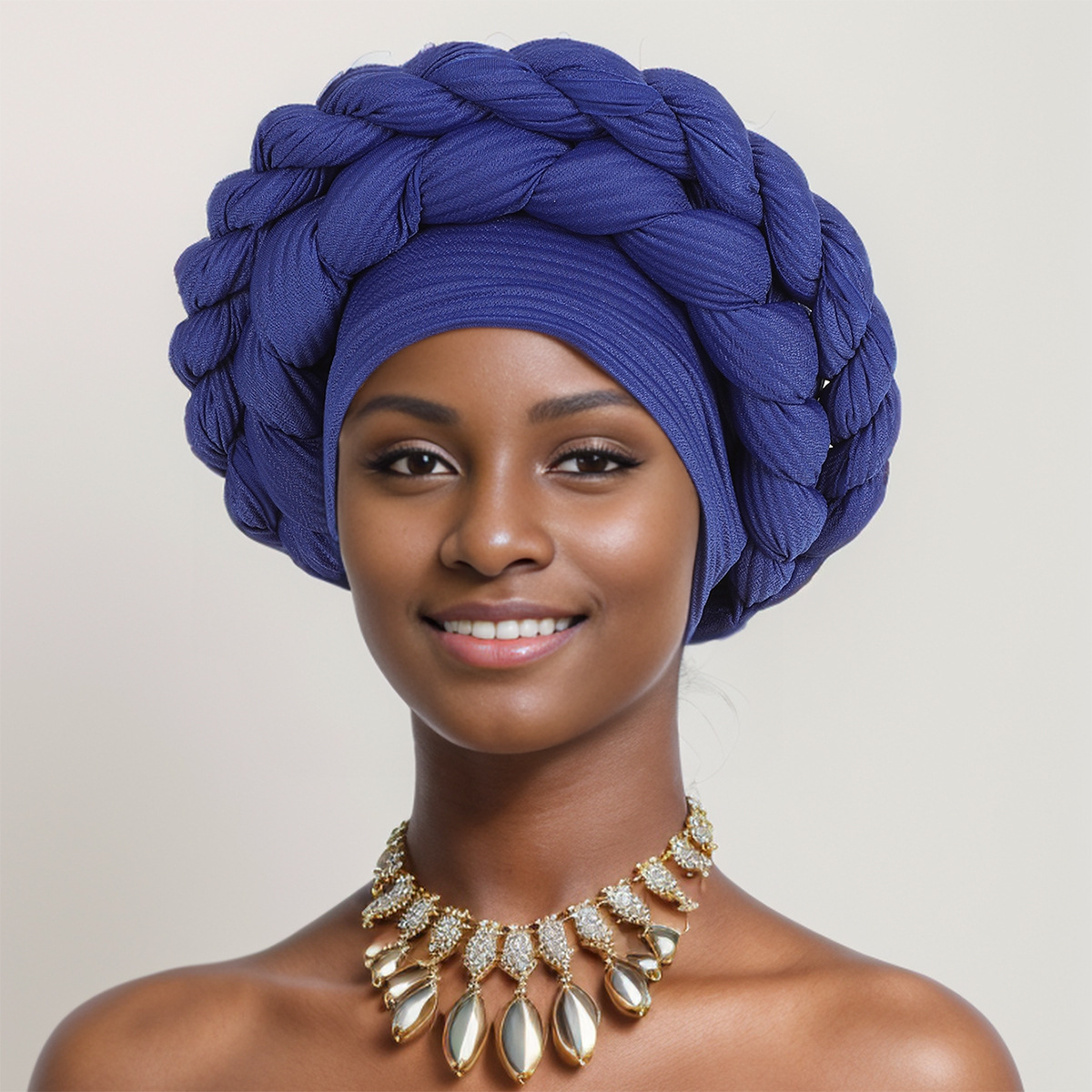 Muslim hat Linen crepe hand-woven double twist hat African hat headscarf_viptrois.com