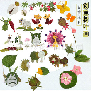 Sticker diy Material Package Real Leaf Painting Material Primary School Kidsren Teaching Creative Autum Natural Plant Specimen