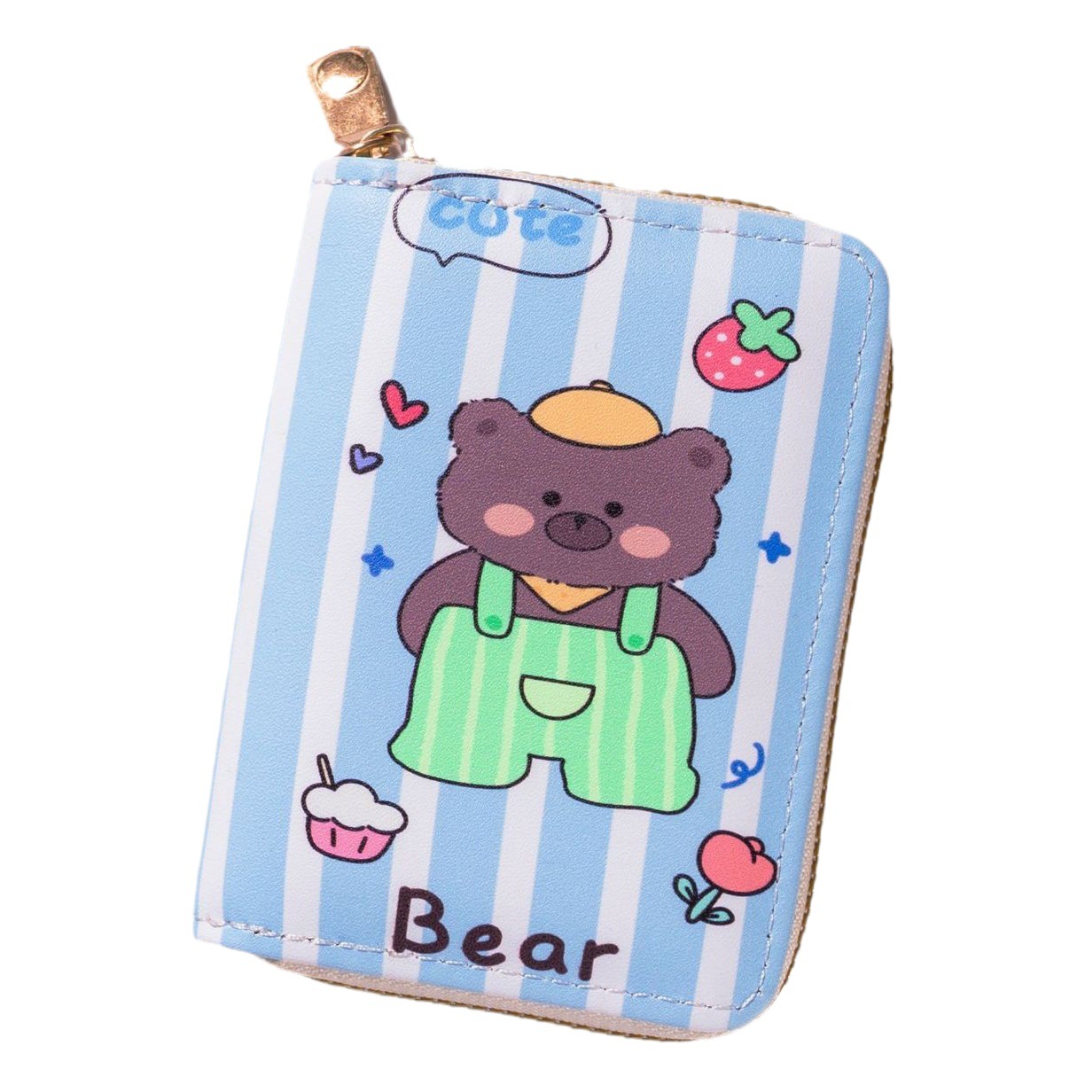 Estilo japonés lindo creativo mini órgano titular de la tarjeta de gran capacidad Multi-tarjeta de dibujos animados hembra anti-desgaussing titular de la tarjeta bancaria