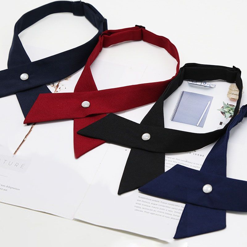 [Large Cross Bow Tie] Female Student Graduation Photo Collar Flower Bachelor's Uniform Bow Shirt School Uniform Preppy Style