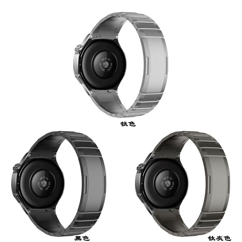 Suitable for Gt5Pro Bamboo-Style Integrated Curved Watch Band Huawei 22mm Watch Side-Slide Quick-Release Titanium Metal Watch Band