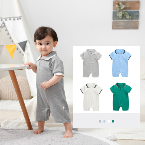 Baby thin cotton romper summer newborn clothes short-sleeve 0-1 year old baby tunic children's clothing one piece drop shipping