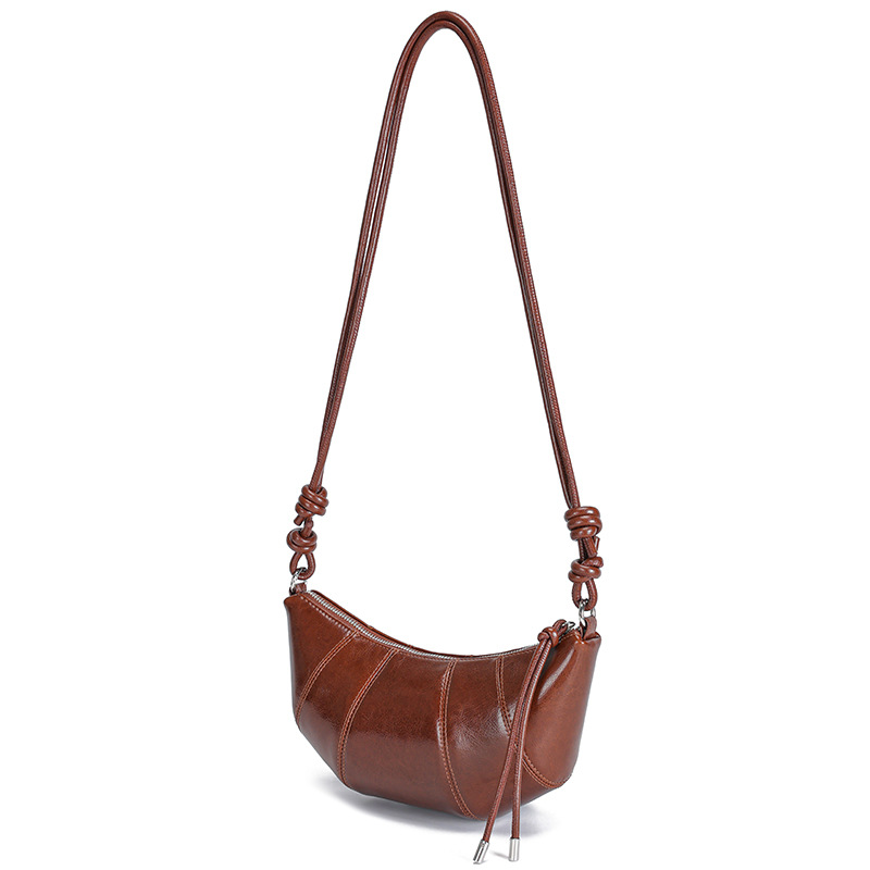 Genuine Leather Fashion Crossbody Bag Spring Versatile 2026 New Shoulder Underarm Bag Dumpling Bag Luxury Hobo Bag For Women - Thumbnail 5