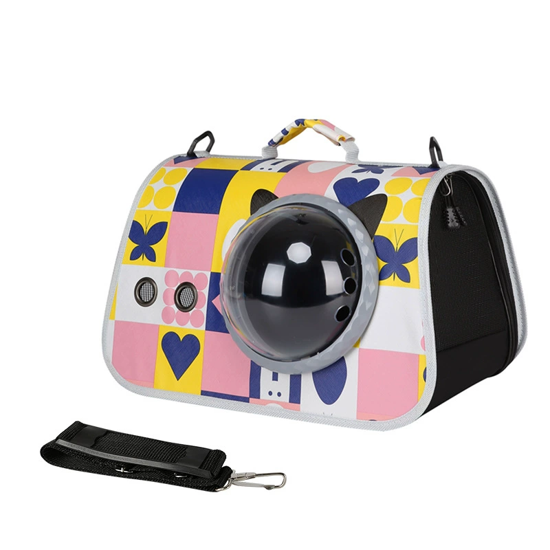 Новая прозрачная портативная сумка для домашних животных Кошка сумка с тремя отверстиями дышащий льняный космический чехол складной рюкзак сумка на плечо