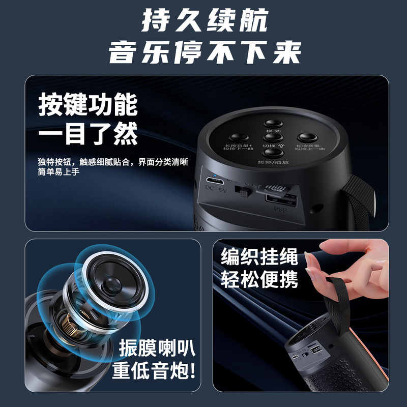 メーカーのカラフルなブルートゥースサブウーファーのカラフルな3dの小さい音響の携帯の雰囲気のランプのスピーカーのカードのusbメモリのスピーカー|undefined