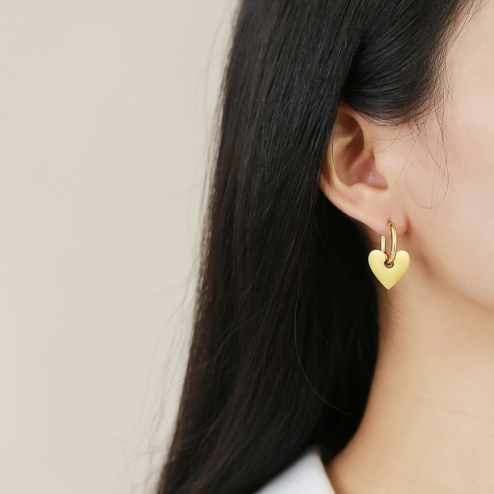 9g Weight 304 Stainless Steel Ear Needle Material Charm Sleeper Hoop Earrings, Drop Earrings Classification 1 Pair Quantity Holiday, Daily Occasion 304 Stainless Steel Material Star, Moon, Heart Shape Pattern Women's Gender Casual, Simple Style Style 1 Pair Casual Simple Style Star Moon Heart Shape 304 Stainless Steel Drop Earrings 3