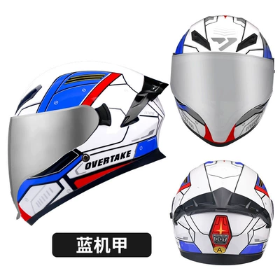 Water-Drinking Feature | Motosiklet kaskı (dəbilqə) - 3cdot-certified-blue-mecha-silver-plated-mirror-transparent-mirror-m53-55-head-circumference