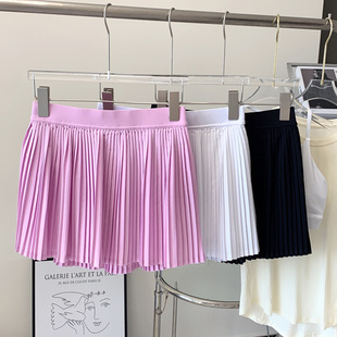 Cross-Border Summer Pleated Skirt Breathable High-Waisted Yoga Sports Skirt Women's Double-Layer Anti-Light Quick-Drying Dance Tennis Skirt