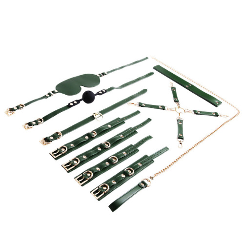 Green Dream SM 8-piece set erotic toys wearable couples bondage nipple clamps sex aid tools for adults