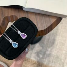 �¿���Ȼ���{�����J��ˮ�����J����S925�y�׽������diy���