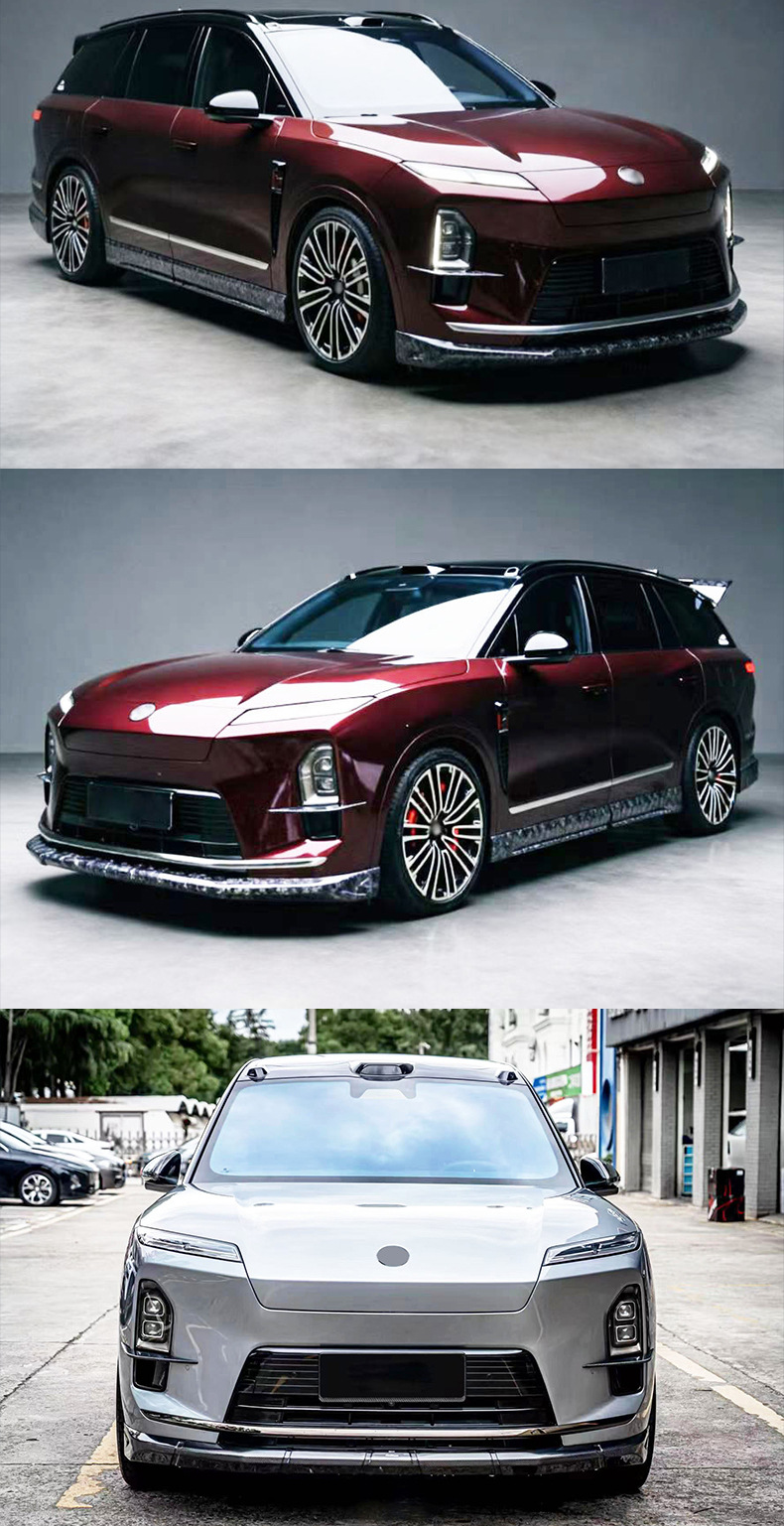 Suitable for the new NIO ES8 upgraded Pluto carbon fiber front lip, side skirts, rear lip, and rear spoiler body kit