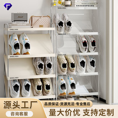 簡易靴棚の入り口の寮の賃貸部屋のリビングルームの多層家庭用多機能靴の縦型の収納整理靴棚